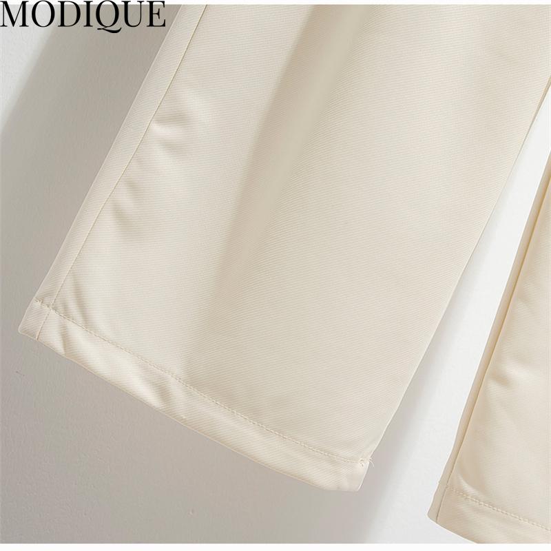 MODIQUE Jaro Léto Nadměrná velikost Nové Ženy Volné Ležérní Bavlna Rovné Dlouhé Kalhoty Tepláky Dámské Všestranné Základy Široké nohavice Délka ke kotníkům