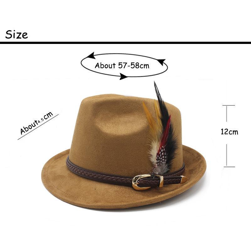 Faux Suede Gentleman Hat Small Brim Classic Jazz Panama Hat