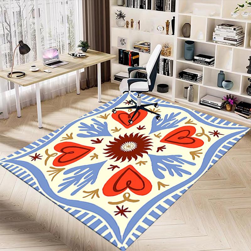 1pc Heart Pattern Area Rug Soft Flannel Floor Mat for Living Room, Bedroom and Carpet, Sofa Coffee Table Floor Mat, Decorative Rug q09