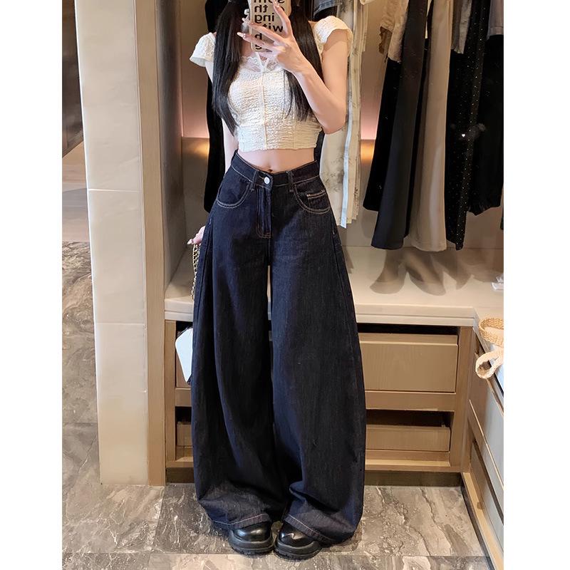 

Plus Size Trendy High Waist Wide Leg Denim Pants for Women XL