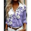 Women's shirt fashion shirt 3D printing high-definition pattern long-sleeved shirt daily casual shirt soft fabric
