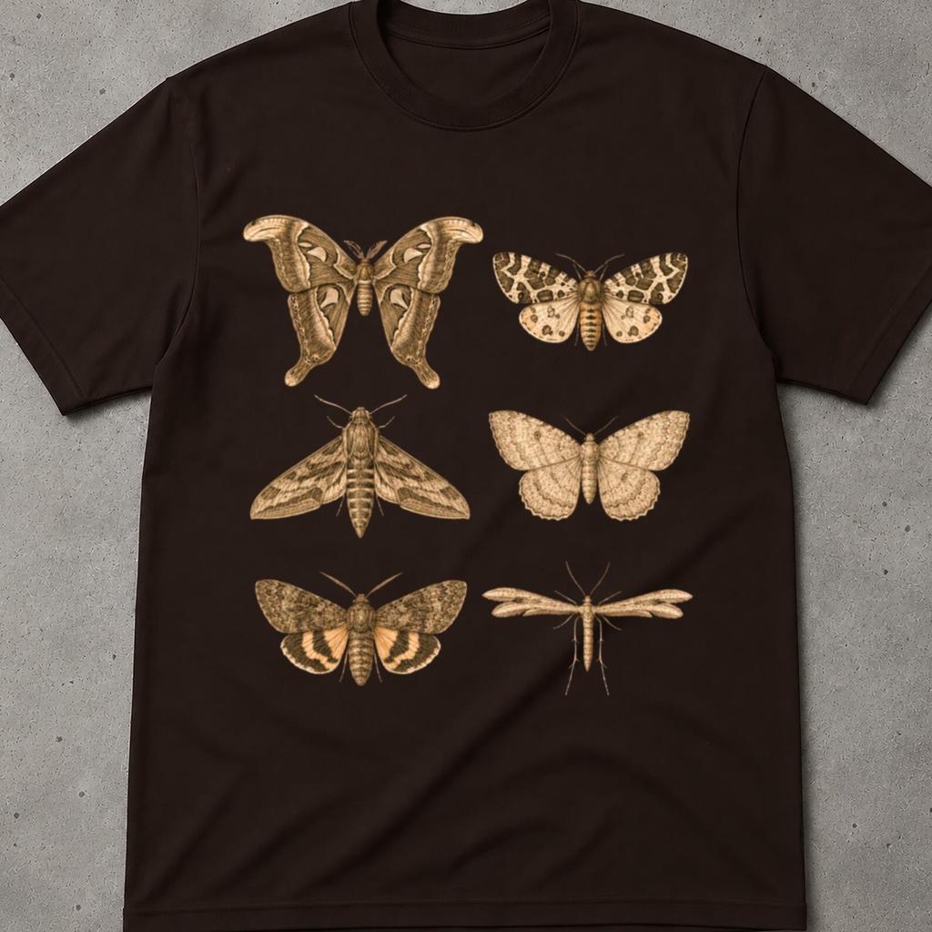 Vintage Moth Shirt, Moth Collection Specimen Plate Tee, Cottagecore Entomology Shirt, Retro Graphic Tee, Moth Lover Gift, Nature Lover Gift