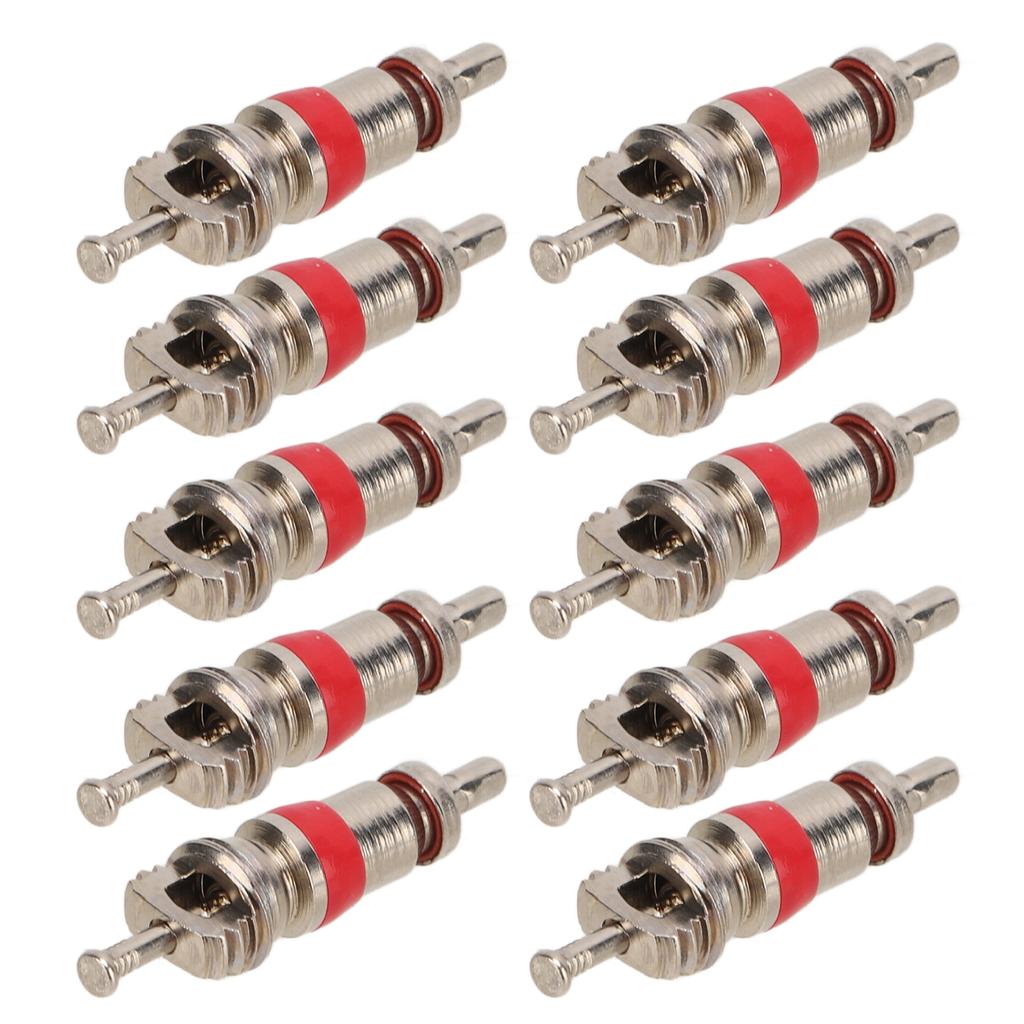 10 Stück Amerikanisches USA Ventilkern Vernickeltes Kupfer Reifenventilkern für Elektrofahrzeuge
