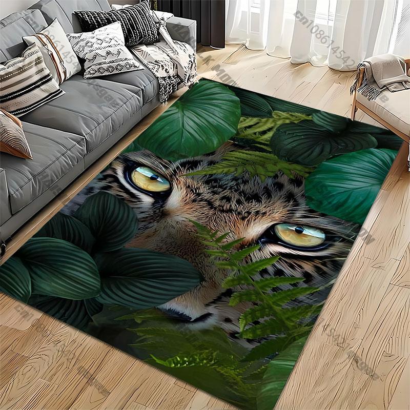 Predatory animal hidden in foliage carpet Yoga living room room decor children's crawling mat doormat area rug games mat