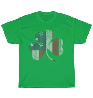 Irische Amerikanische Flagge Kleeblatt St. Patricks Tag T-Shirt Unisex Lustiges T-Shirt Geschenk NEU