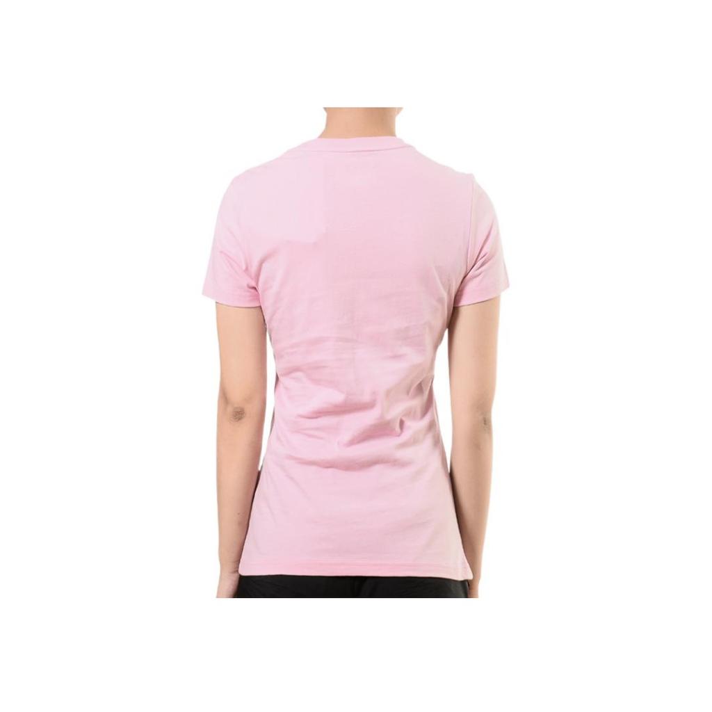 Adidas Letter Logo Print Loose Sports Crew Neck Short Sleeve T-Shirt Women Tops Pink DW7945