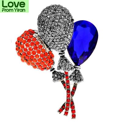 Große Kristall-Ballon-Broschen für Damen Niedliche Farbe Romantisch Büro Party Strass Brosche Anstecknadel Freunde Schmuck Geschenk