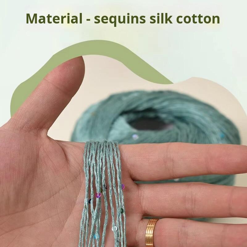 100% Cotton Yarn Sequin Lace 100g OE Spun Anti-Pilling Soft Dyed Crochet Knitting Yarn for Shawl Scarf Hat DIY Ready To Ship