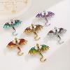 1PC Jewelry Gorgeous Brooch Gift Dragon Design Shining Pin Luxury Rhinestones Fashion Clothing Accessories Cool Multicolor