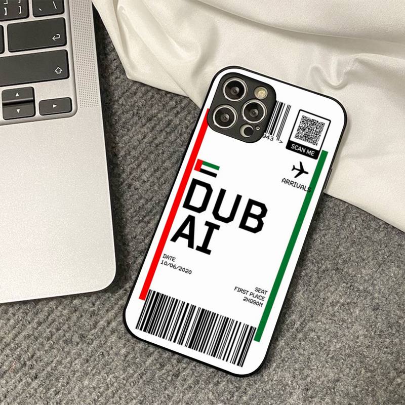 INS Light Ticket Airplane Phone Case for iPhone 11 12 13 mini pro XS MAX 8 7 6 6S Plus X 5S SE 2020 XR cover