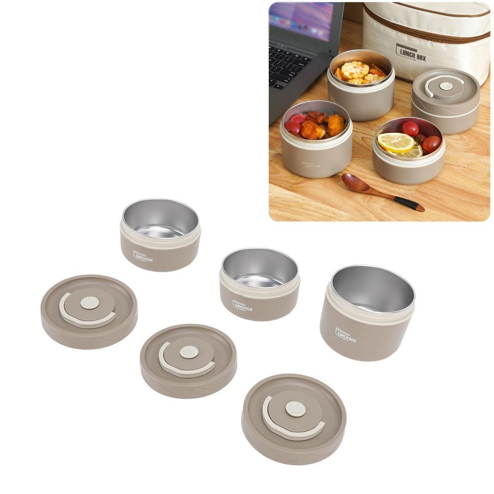 2PCS/3PCS/4PCS With Insulated Bag Thermal Bento Box Stackable Food Container  For Picnic