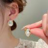 Silver Needle Zircon Star Flower Tassel Stud Earrings - Elegant and Fashionable Women's Accessory
