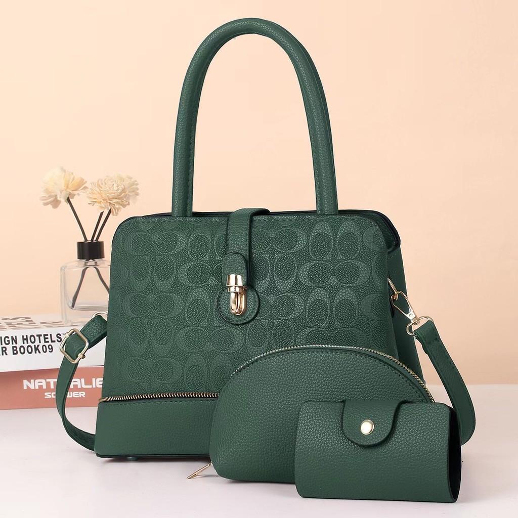 Stylish Three Piece Set Of Versatile Shoulder Handbags With Floral Design For Women