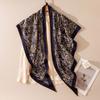 Double-sided Printed Silk Wool Scarf Elegant Triangle Shawl Office Sun Protection