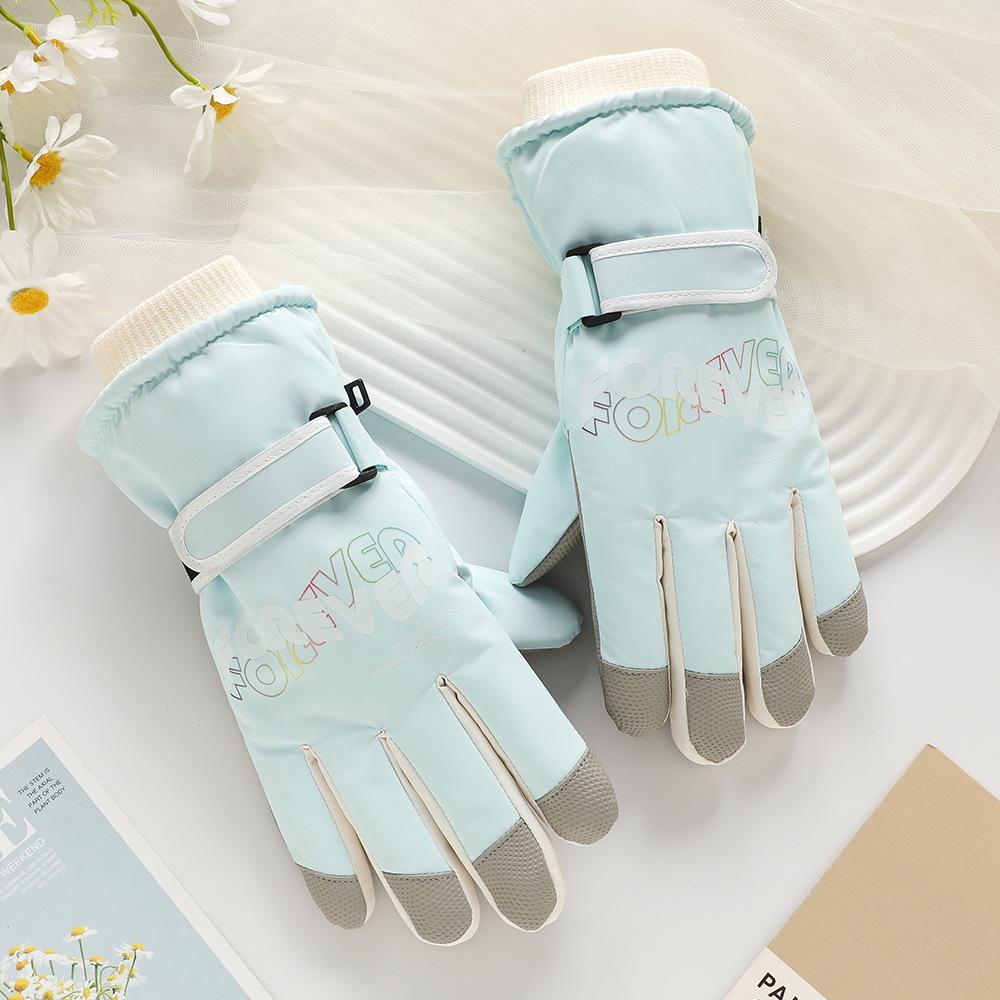 Ski Gloves for Men and Women Outdoor Winter Thickened Windproof Water Splashing Cold and Velvet Touch Screen Riding Warm Gloves