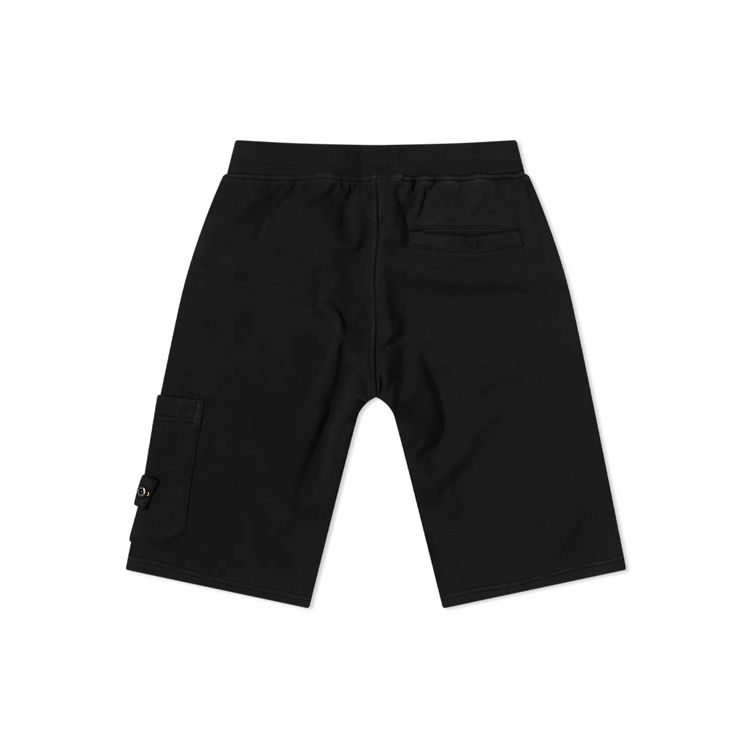 Stone Island Logo Pocket Solid Color Casual Shorts Kids shorts Black 761661840-V0029