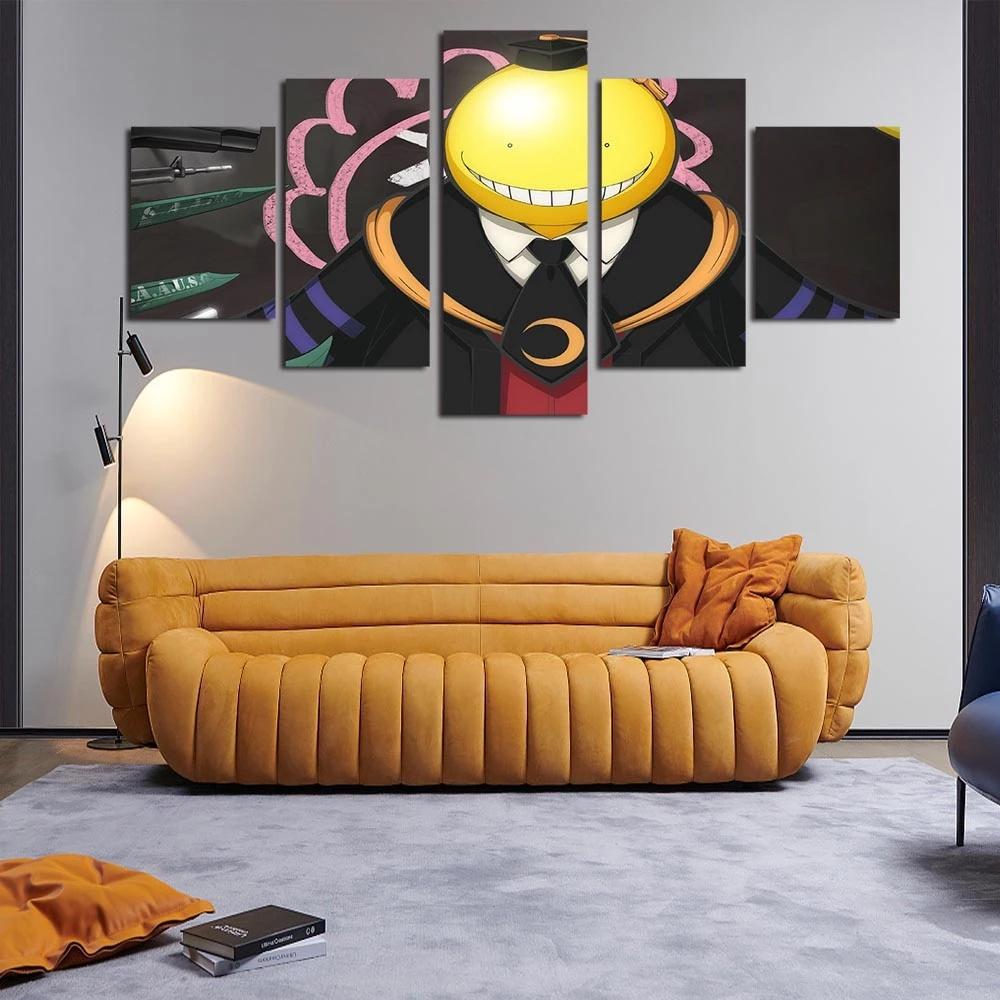 

5 Pieces Anime Assassination Classroom Wall Art Canvas Painting Modular HD Print Picture Poster Framework Home Decor Living Room 20x35 20x45 20x55cm