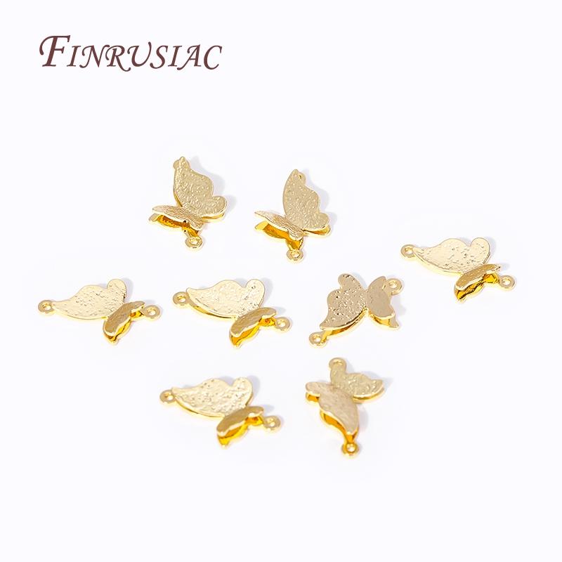 Trendy 18K Gold Plated Brass Butterfly Charms Pendants Connector DIY Earrings Necklaces Charms Jewellery Making Accessories