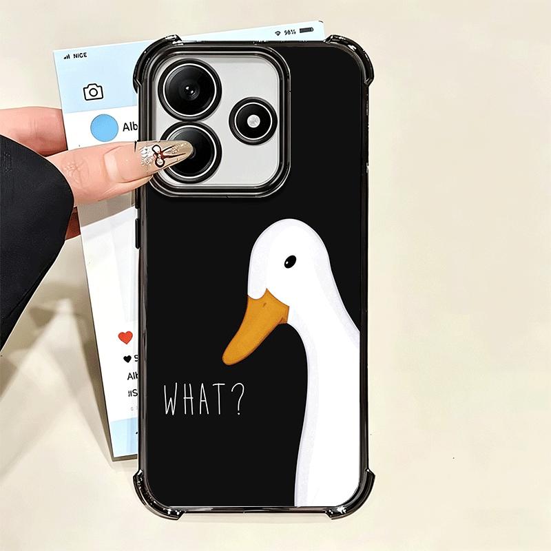 Funny Cartoon Goose Game Plating Phone Case For Xiaomi Poco X5 X6 X7 X8 Pro Max F8 Ultra F7 M8 M7 M5S Redmi 15C 15 14C 13C 13 X3