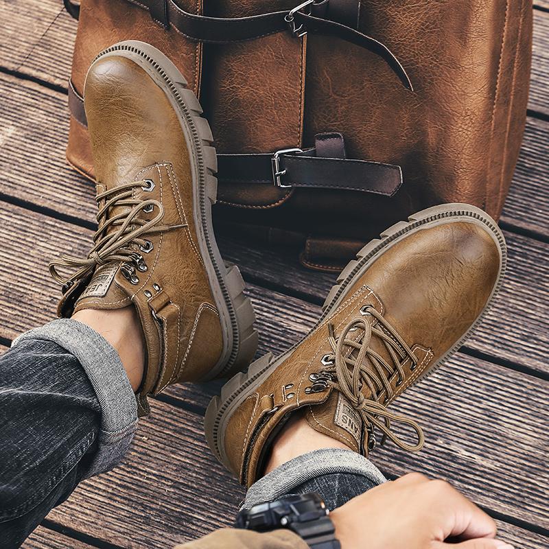 Non-Slip New Warm Winter Boots for Men Luxury Brand High Top Male Casual Travel Shoes 2024 All-match Leather Men's Ankle Boots