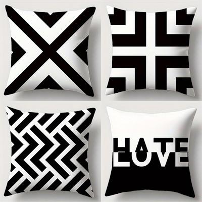 Black and White Geometric Pillowcase patternSuitable for Sofa Car Bedroom Decorative Cushion Cover Pillow Cover