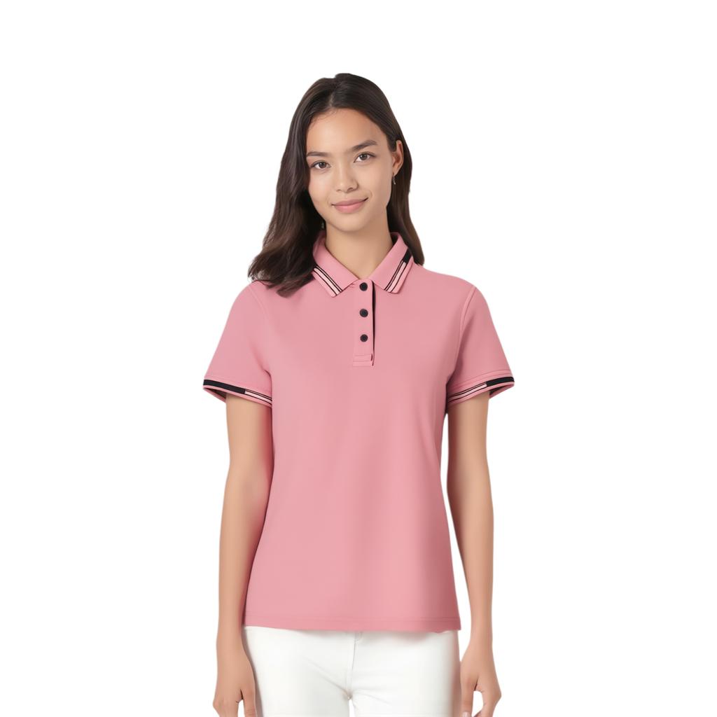 Li Ning Color Block Poloshirt Dames Tops Perzikroze APLS144-4