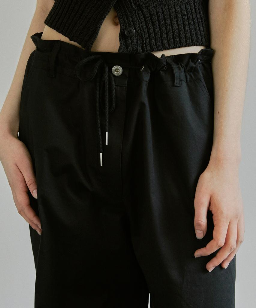 IHR Back Pleated String Pants / Black