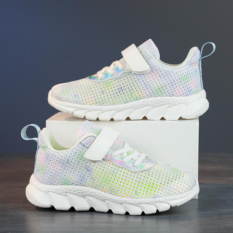 Classmate 2025 Spring and Summer New Children's Casual Fly-woven Lightweight Velcro Sneakers Breathable Color Soft-soled Mesh Shoes