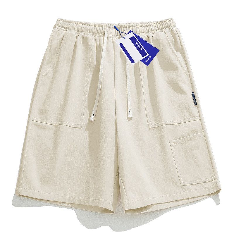 Wassup Heods Trendy Brand Work Shorts for Men, Summer 2024 New Style, Loose Wide-Leg Solid Color Couple Style Pants