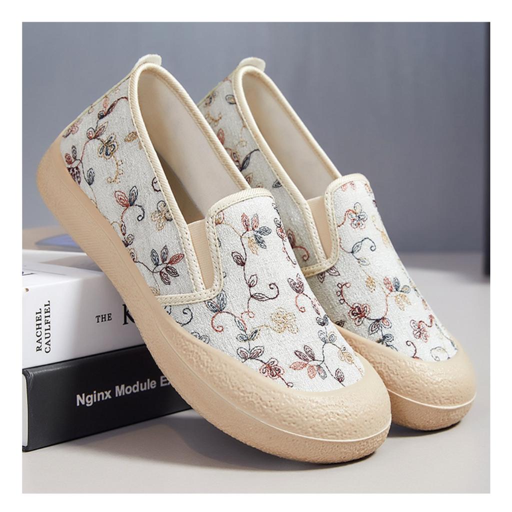 Damenschuhe, Vielseitige Sommer Neue Modische Canvas-Schuhe, Atmungsaktive und Vielseitige Rutschfeste Freizeitschuhe