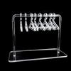 1 Set Acrylic Earring Holder with Mini Hangers Colorful Coat Hanger Shape Earring Display Stand with Mirrored Base