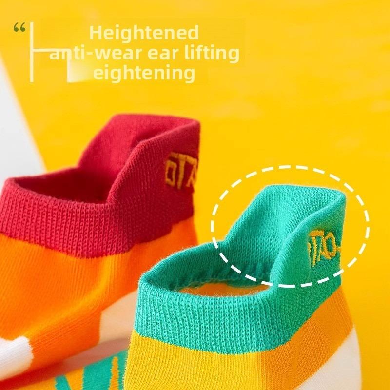 5 Pairs of Women's Spring and Summer Thin Pure Cotton Antiodor Shallow Mouth Short Boat Socks