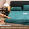 Winter Milk Velvet and Velvet Bed Sheet Single Mattress Cover Coral Velvet Thickened Bed Cover Single Full Package Bed Sheet Protective Cover