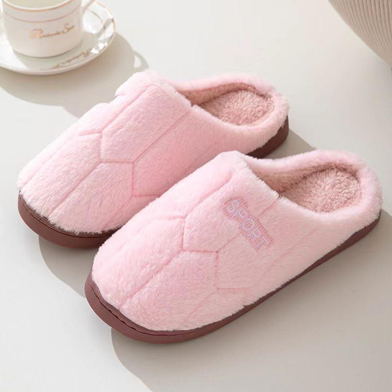 Order A Size Up Men Women Slippers Winter Thick Bottom Non-slip Interior Warm Men's House Slippers