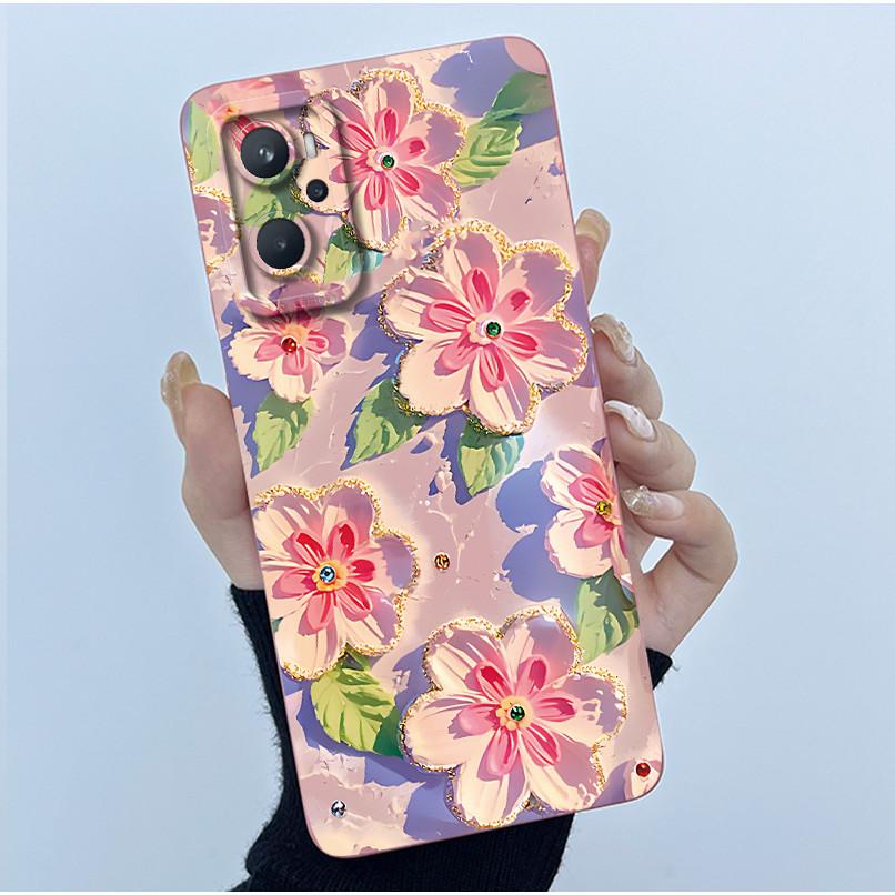 For OPPO A96 CPH2333 Realme 9i 4G RMX3491 Phone Case Fashion Simplicity Oil Painting Flowers Silicone Soft Shockproof Back Cover