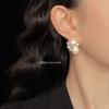 Fashion light luxury 925 silver needle plated 14K temperament elegant commuter atmosphere pearl earrings earrings