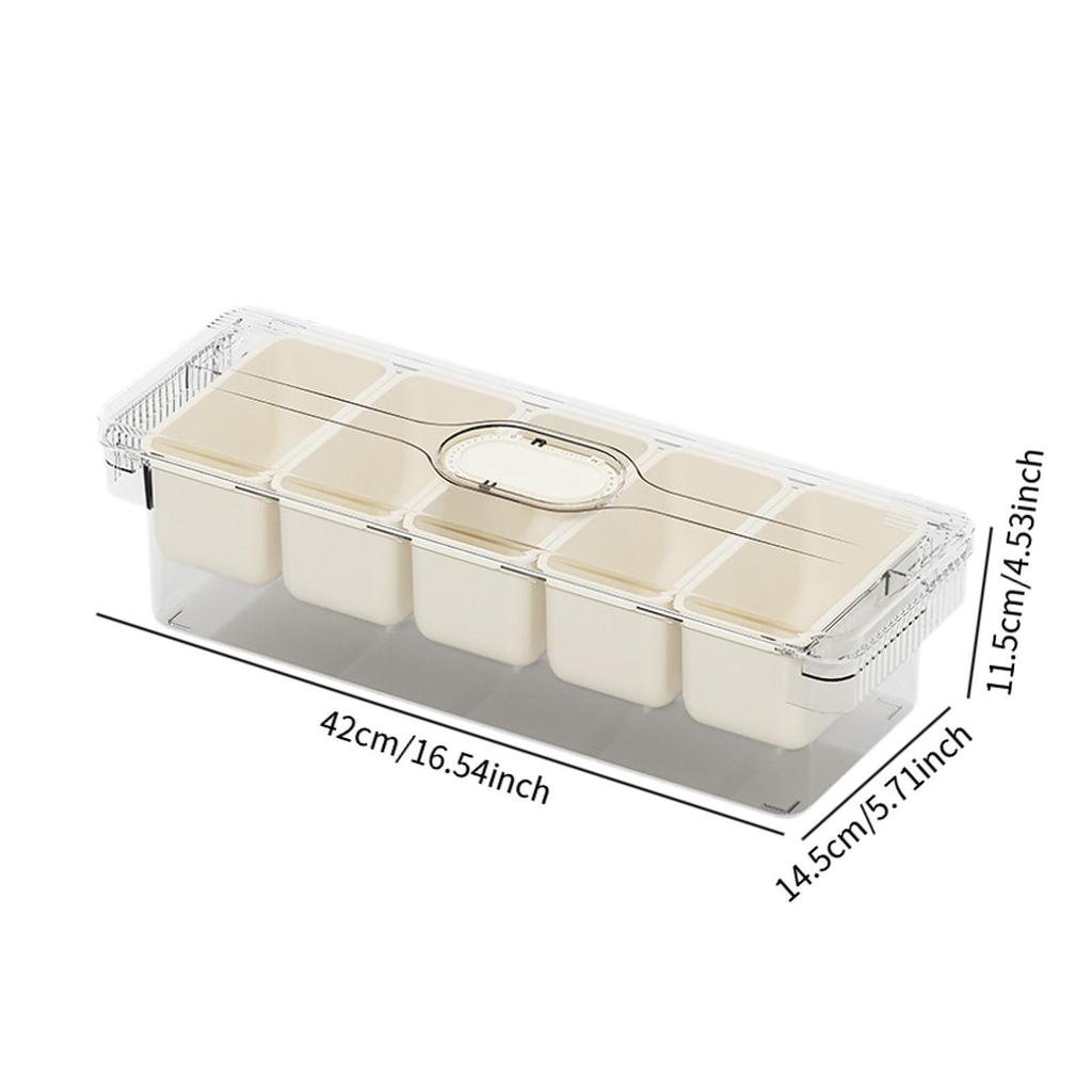 Divided Serving Tray with Lid and Handle Portable Veggie Tray Travel Food Storage Container Snack Platter for Candy Nuts Popcorn