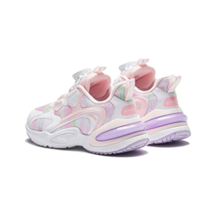 Anta Kids Shock Absorbing Wear Resistant Casual Shoes Kids Sneakers White Pink 322349986-4