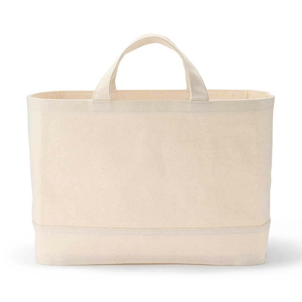 MUJI Cotton Canvas Soft Box with Handle, Large, Approx. W37 x D26 x H26cm, 23090018 (Clothing Case,