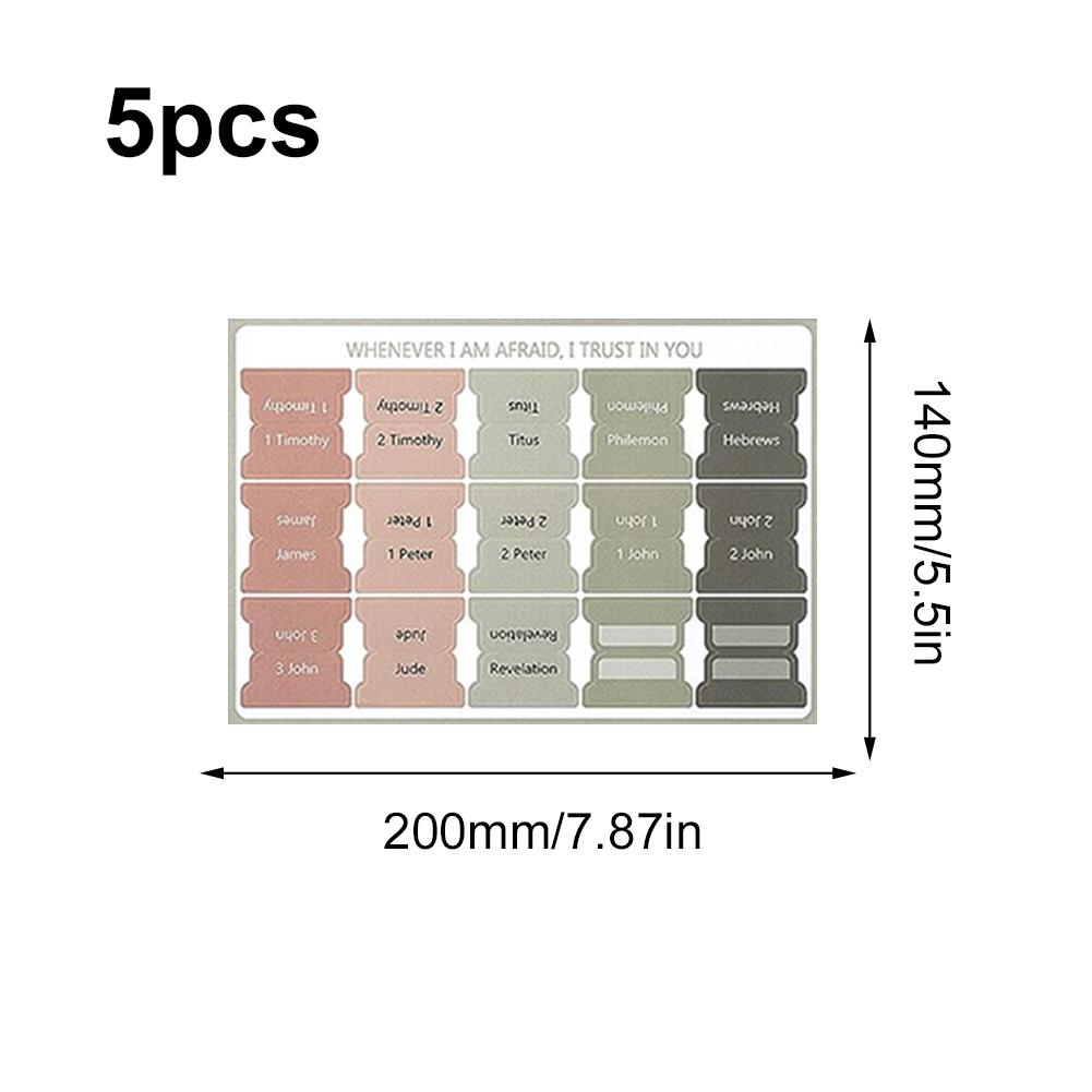 5 Sheet Bible Index Label Sticker Self-Adhesive Paper Tabs Study Tool (Morandi)