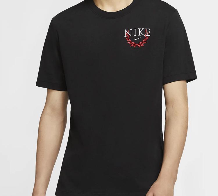 Nike T Shirts Men's Black Crew Neck Moderate Straight Fit CV1039-010