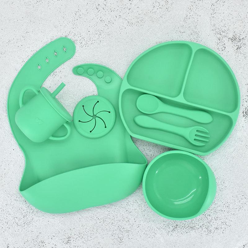 Children s Silicone Feeding Plate Set - Divided Three-Section Baby Plate