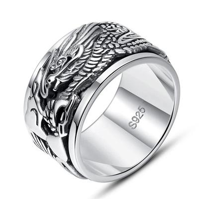 Inel de damă cu nori de dragon norocos, bijuterii masculine, rotativ, personalitate vintage, inel larg pentru bărbați, accesorii pentru degetul iubitului, multe dimensiuni