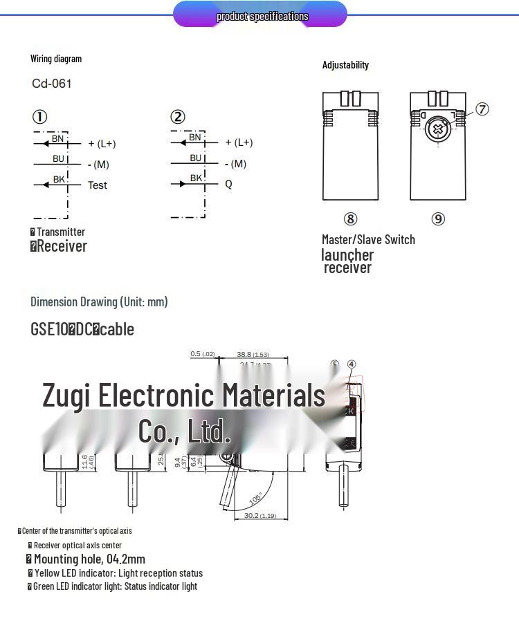 Genuine Retro-reflective Photoelectric Sensor GSE10-P1112 (GS10-D1311 + GE10-P1111 Switch)