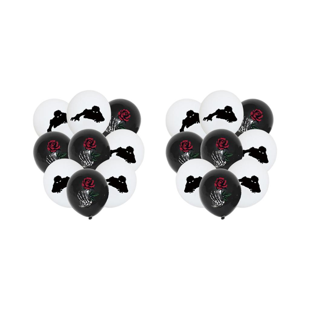 Halloween Black Skeleton Rose Decorations Disposable Supplies Tableware Halloween Party Decorations