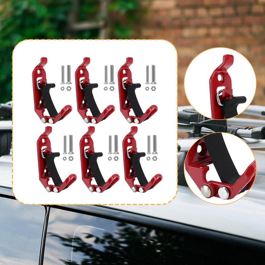 6 Metal Rubber Clamps for Wall Mounting, Garage Storage, Stable Holders Roof Racks