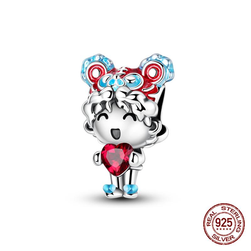 New Boys And Girls Bead Red Dragon Charms Plata De Ley Fit Original Bracelet Diy Jewelry Making Women'S New Year Gift