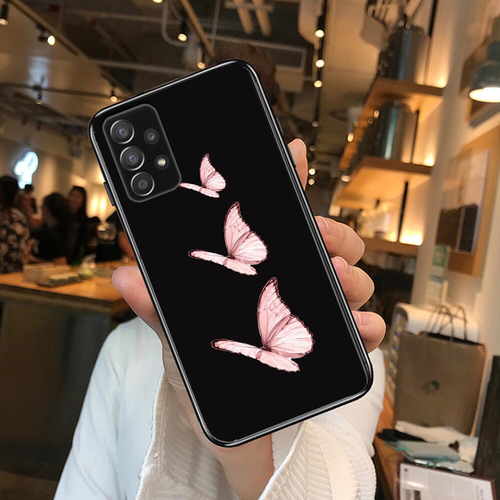 Beautiful Butterfly Pattern Phone Case Hull For Samsung Galaxy A70 A50 A51 A71 A52 A40 A30 A31 A90 A20E 5G A20s Black Shell Art
