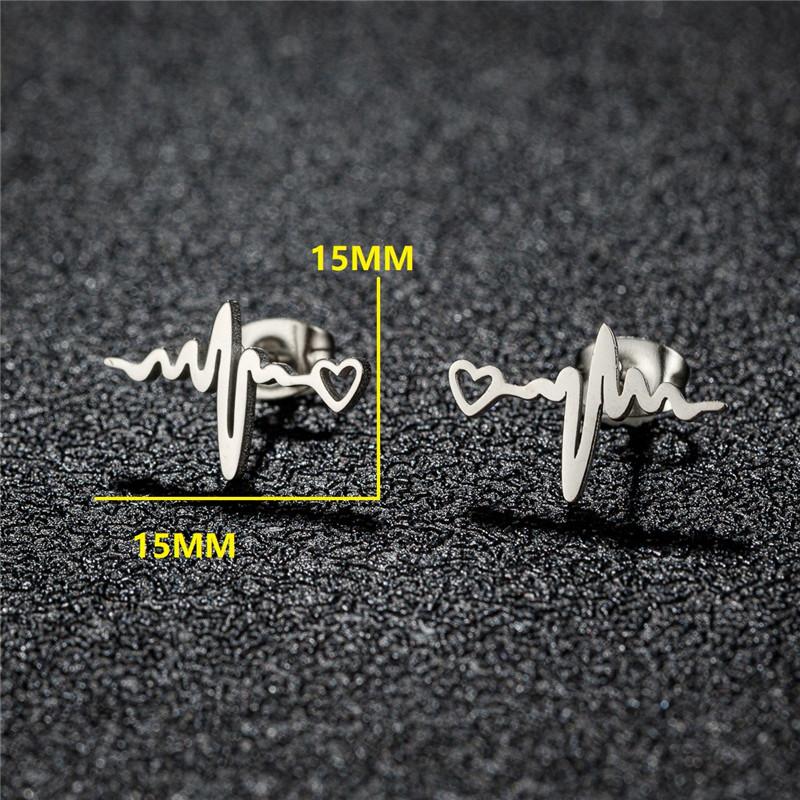 Golden Minimalist Stainless Steel Stud Earrings for Women Circle Hexagon Cross Square Cup Earings Piercing Jewelry Gifts