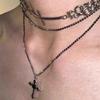 Coole Modische Kreuzkette Für Damen Herren Einfache Schlüsselbeinkette Luxuriös Elegant Nische High-End Halskette Schmuck Geschenke